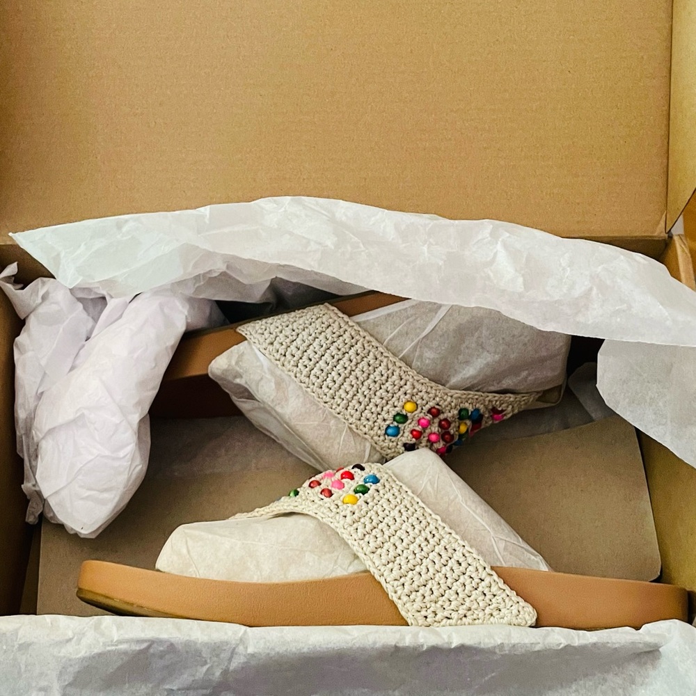 The Sak Multicolor Beaded Crochet Sandals - size 7